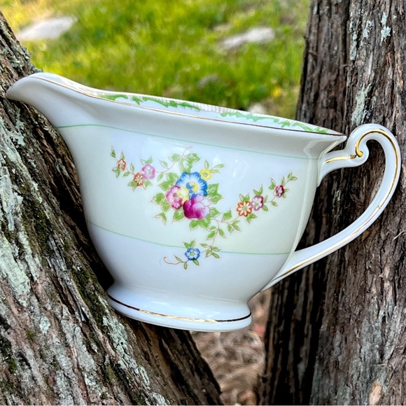 KONGO Other - KONGO China STS Japan Floral Creamer Green Swirl Tan Border RARE Collectible